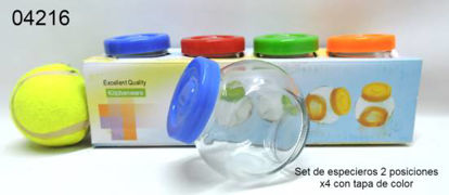 Imagen de SET DE ESPECIEROS 2 POSICIONES CON TAPA COLOR X4 426